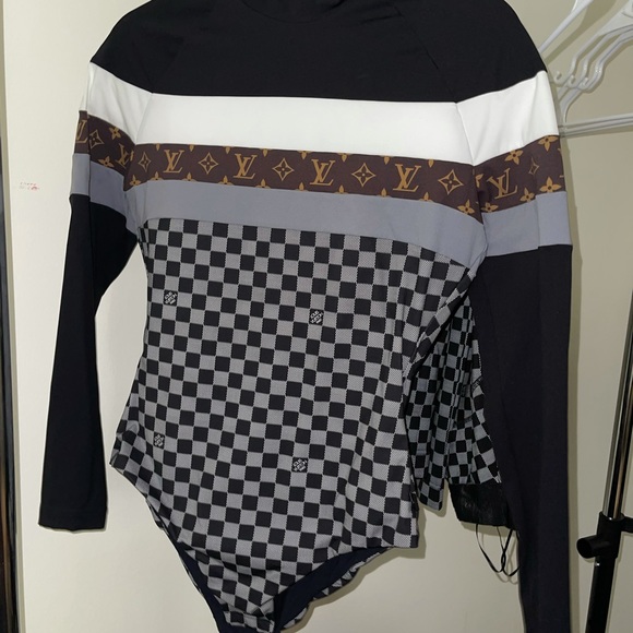 SPORTY DAMIER BODYSUIT IN TECHNICAL JERSEY size 40 - Picture 2 of 6